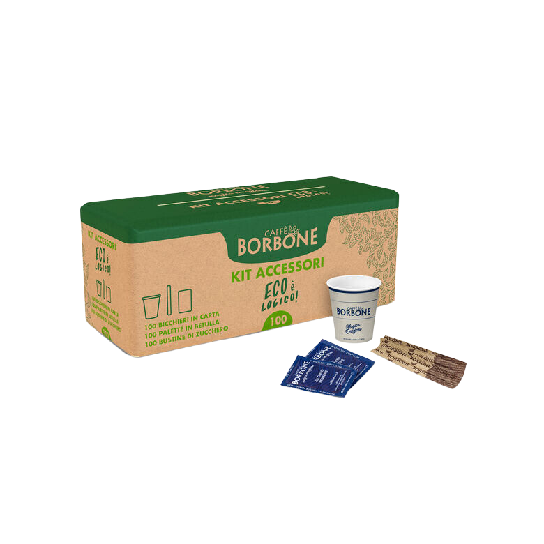 Öko 100er Kit Zuckerbeutel + Rührstäbchen + Papierbecher